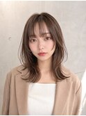 似合わせ顔周り×透け艶ブラウンくびれミディ