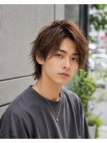 MEN's Baguz MEN'Sカット/ MEN'Sパーマ/ MEN'Sカラー 韓国風ミディアムレイヤー×ニュアンスパーマ束感メンズヘア