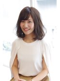 大人かわいいふんわりワンカールロブ