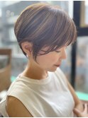 「NUDE」#フェザーバング ひし形シルエット マッシュヘア