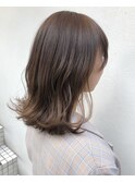 ショコラブラウン_マロンベージュ Aラインボブ かきあげ