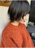 暗髪 ボブウルフ