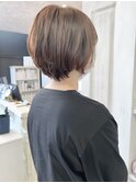 福山市美容室Caary丸みショートボブ秋ショート艶イルミナカラー
