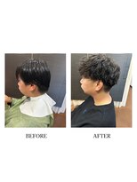 ヘアーメイク クーラ 行橋店(Hair make CURA)&nbsp;さわやか小顔似合わせメンズカット波巻きパーママッシュショート