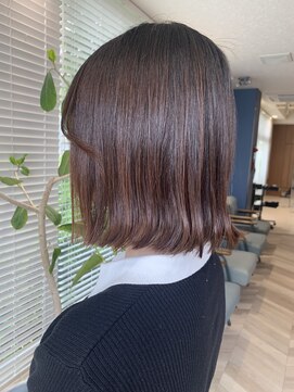 アース 三田南ウッディタウン店(HAIR&MAKE EARTH) 30代40代ナチュラルブリーチなしピンク大人ボブライン