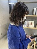 【三ツ井純】20代30代ほつれパーマ ボブパーマ グレージュ