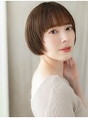 ぱっつん前髪顔周りレイヤーマッシュショートY戸田公園30代40代