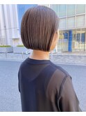 20代30代大人ミニボブ切りっぱなし前髪なし簡単スタイリング