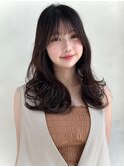 レイヤーカット/セミロング/縮毛矯正/顔まわりカット/縮毛矯正