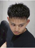 MEN'S/黒髪ベリーショート×フェード/短髪/ダウンバング