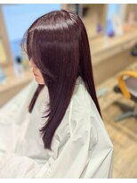 ヘアーズファイン(hair's fine)&nbsp;秋色カシスブラウン レイヤーロング◎美髪小顔