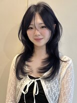 ライン(LINE)&nbsp;韓国風/レイヤー/前髪カット/オリーブ/透明感/ハッシュカット