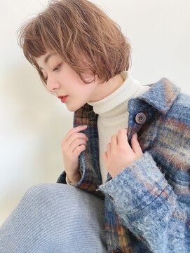 ルービック 和歌山(Rubik's) 大人可愛いバングショート×ニュアンスパーマベージュ