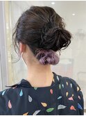 ＃インナーカラー紫＃インナーカラー後ろだけ
