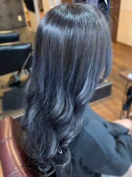 ディッシュ 五反田(dish) くすみブルー×バレイヤージュ☆五反田美容院