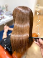 シエル 長岡市(ciel) Aラインローレイヤー×マットベージュ×酸熱トリートメント