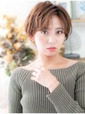 アシンメトリー小顔くせ毛風ボブマッシュc4志木20代30代40代