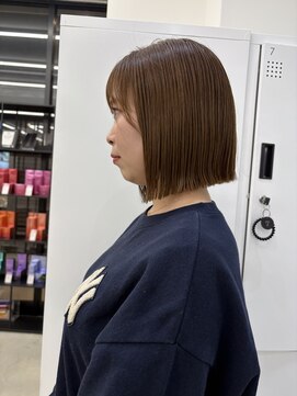 サンド 大阪梅田(sand) @eri_sand_ ボブルフ/黒髪/ネビージュ/小顔/ワンレン/大阪梅田