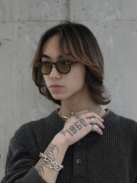 フィフスパーク(fifth PARK) メンズミディアムパーマボブウルフカット緩めスパイラルパーマ