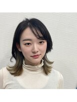 カッシーニ 澄川店(CASSINI)&nbsp;ウルフレイヤー、インナーカラー、グレージュ