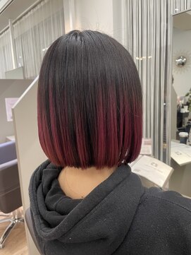 ジ エクト ヴィシア 心斎橋店(The Ect VIXIA) チェリーレッド/エンドカラー/ワインレッド/ボブ