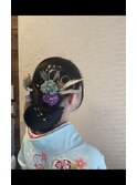 卒業式　和装アップスタイル