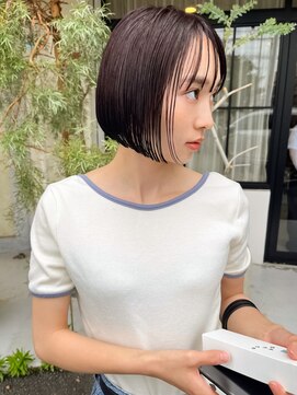 フルール(hair place Fleur) 切りっぱなしボブ(前下がり)