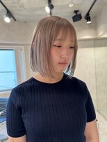 ハイプ(HYPE)&nbsp;ブリーチ&ダブルカラー/ミルクティーベージュ/ハイトーンボブ