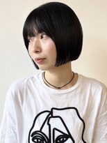 モリオフロムロンドン 松戸店(Morio from London)&nbsp;【モリオ松戸　石山】黒髪コンパクトボブミニボブ前髪あり耳掛け