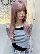 オプス 大名店(Ops)&nbsp;☆上品ピンクベージュ×顔まわりレイヤーロング