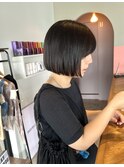 大人ボブ×艶カラー