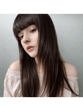 キース ヘアアンドメイク 恵比寿(kith. hair&make) 顔周りレイヤー ハッシュカット ブリーチなし暗めグレージュ艶髪