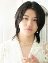 モッズヘア メン 上尾東口店(mod's hair men)&nbsp;韓国風センターパート学生ブラック束感ウルフメンズカットI上尾