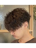 センターパート波巻き 波巻きパーマ ツイストスパイラル
