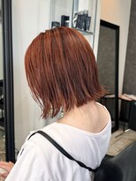 ヴェアリ(Vary)&nbsp;ブリーチなしオレンジ外はねボブ切りっぱなしボブぱっつんボブ