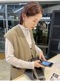 チェリーブラウンのぱつっとボブ
