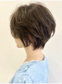 ショートボブ×【お湯パーマ】/レイヤーボブ／エレガントボブ