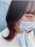 シアーベージュにピンク系イヤリングカラーを。