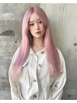 ガルボ ヘアー(garbo hair) プルエクステ ハイトーンピンク ケアブリーチ にしむら担当