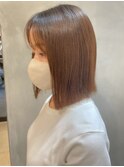 グレージュカラーデザインカラーシルキーベージュ韓国ボブ