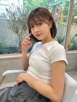 エジョン 幡ヶ谷店(Aejon)&nbsp;シルキーベージュ斜めバングチョコレートデザインカラー