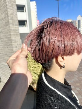 アート(a-to) 【a-to新里】ピンクベージュ/ショート/刈り上げマッシュ