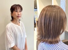 【西地浩子/スタイリスト】白髪ぼかしのメッシュダブルカラー