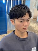 王道ツーブロアップバングショートマッシュ