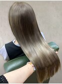 透明感春カラー韓国風髪質改善艶髪美髪ストレート