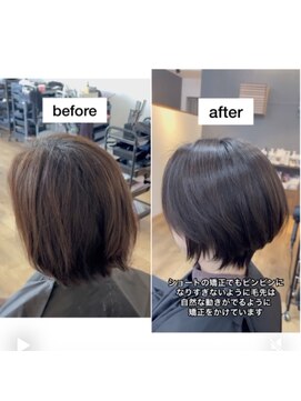 アクロ ヘアー ステージ(ACRO hair stage) 丸みショート×縮毛矯正