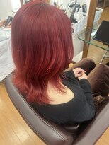 ボタン 木更津店(BOTAN)&nbsp;ブリーチありで作る赤髪