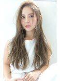 【Blanc/広島】グレージュ_抜け感ハイライト_透明感ロング