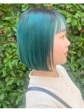 ネオヘアー 曳舟店(NEO Hair) エメラルドターコイズ/ボブ