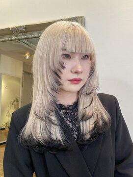 アンククロス 青山店(ANKH CROSS) 《韓国ヘア》ホワイト×毛先カラー（天水悠斗）